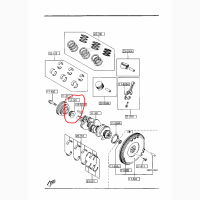 KL0111321B, Шестерня колінвала Мазда Кседокс 2.0, V6, 24 кл. оригінал