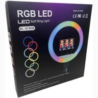 Кольцевая LED лампа RL-18RGB 45см 220V 3 крепл.тел. + пульт + чехол