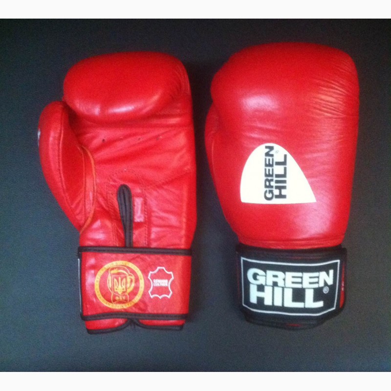 Фото 3. Перчатки боксерские красные 10 унций Green Hill лицензированные Федерацией бокса