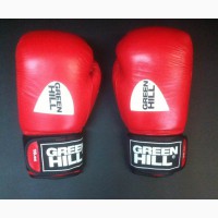 Перчатки боксерские красные 10 унций Green Hill лицензированные Федерацией бокса