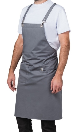Фартук официанта серый с метталическиеми люверсами