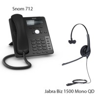 Snom D712 + Jabra Biz 1500 Mono QD, комплект: sip телефон + гарнитура