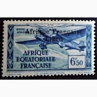 Франция - колонии 1940 -1941 Airmail - Airplanes Sts of 1937 Overprinted Afrique Franc