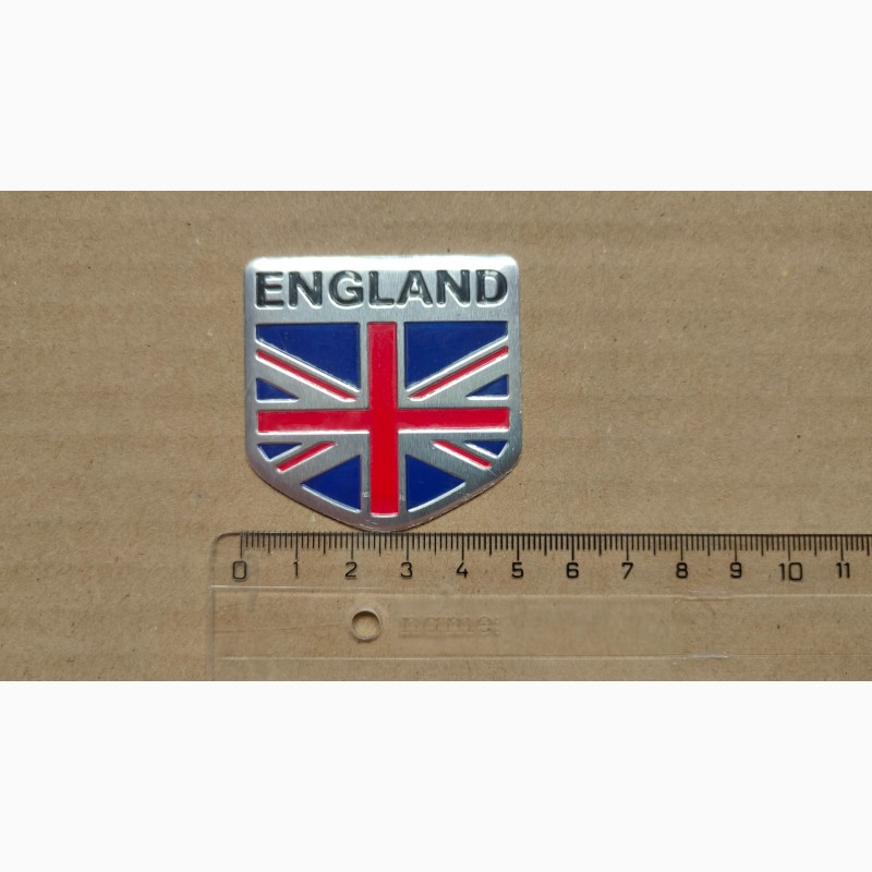 Фото 3. Наклейка на авто Флаг Англии номер 10 алюминиевая