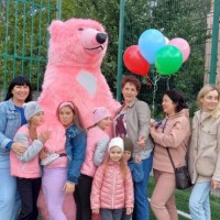 Поздравление Огромнного Розового Мишки 2.6 метра Киев и Киевская область