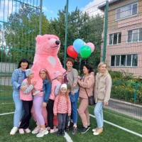 Поздравление Огромнного Розового Мишки 2.6 метра Киев и Киевская область