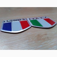 Наклейка Флаг Франция, Флаг Италия алюминиевые на авто или мото