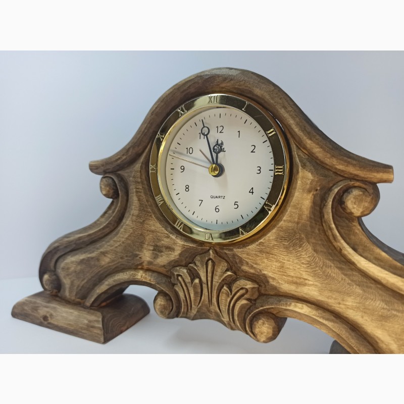 Фото 5. Антикварний камінний годинник, різьблений настільний годинник