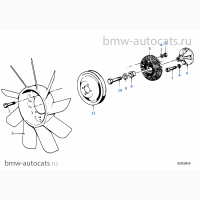 BMW 1264639, Шкив помпы БМВ M20, оригинал, BMW E21, E12, оригинал