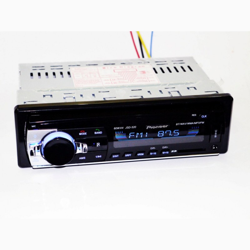 Фото 6. Автомагнитола Pioneer JSD-520 ISO - MP3+FM+USB+SD+AUX + BLUETOOTH