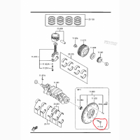 Mazda F20111511A, Болти маховика Мазда Премасі 1.8-2.0, 16V, оригінал