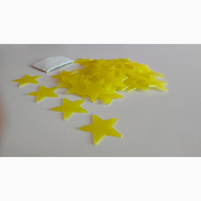 Фото 6. Звёзды желтые 50 шт для декора комнаты, детских