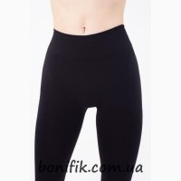 Чёрные бесшовные женские леггинсы из микрофибры (арт.Leggings model 2)