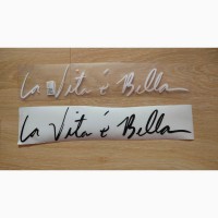 Стикер на авто La Vita E Bella Жизнь прекрасная Белая
