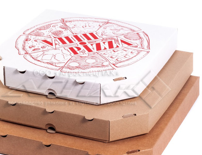 Фото 2. Купить коробки для под пиццы бурые белые целлюлозные