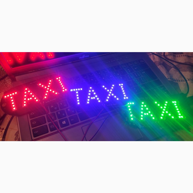 Фото 2. Вывеска такси(taxi), шашка, табличка, дисплей led 12B 12v