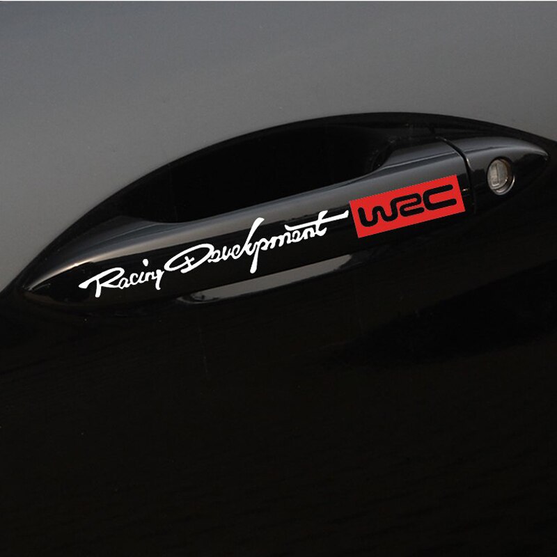 Фото 4. Наклейки на ручки авто WRC Белая с красным ( светоотражающая )