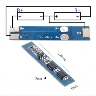 BMS 2S 3A Контроллер заряда разряда Li-ion батарей
