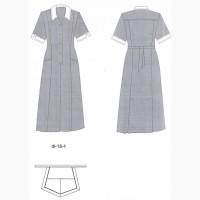 Комплект женский горничной: платье модель ПЛ-3, фартук
