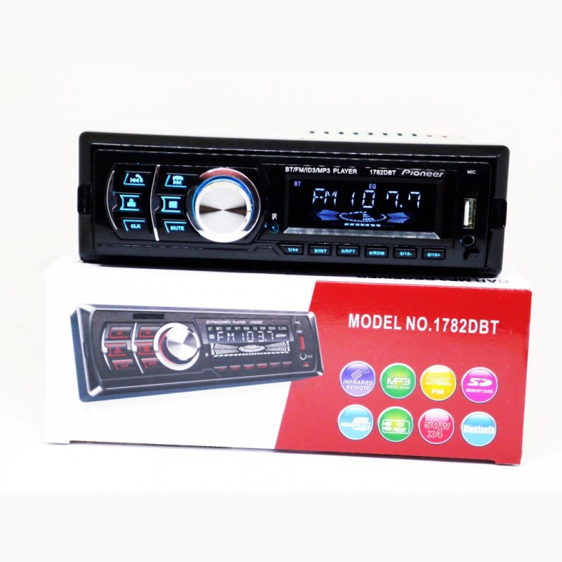 Фото 10. Автомагнитола Pioneer 1782DBT - Bluetooth MP3 Player, FM, USB, SD, AUX - RGB подсветка