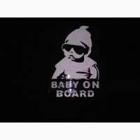 Наклейка на авто Ребенок в машине Baby on board большая светоотражающая