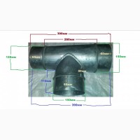 Продам Трiйник-перехiдник 90 (150/125/150) вентиляцiйний, оцинкований