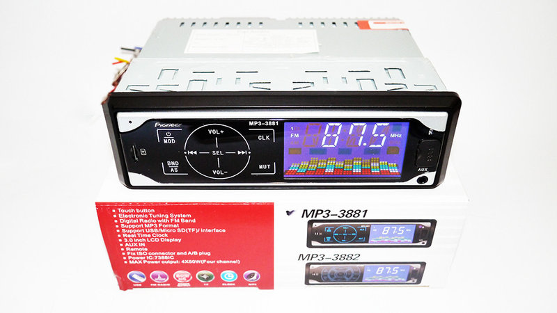 Фото 4. Автомагнитола Pioneer 3881 ISO - MP3 Player, FM, USB, SD, AUX сенсорная