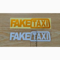 Наклейка на авто FakeTaxi Белая, Желтая светоотражающая Тюнинг авто