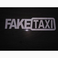 Наклейка на авто FakeTaxi Белая, Желтая светоотражающая Тюнинг авто