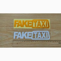 Наклейка на авто FakeTaxi Белая, Желтая светоотражающая Тюнинг авто