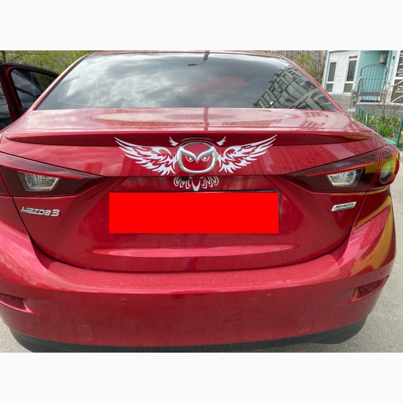 Фото 5. Наклейка на авто Сова Белая на задний значок Mazda Мазда