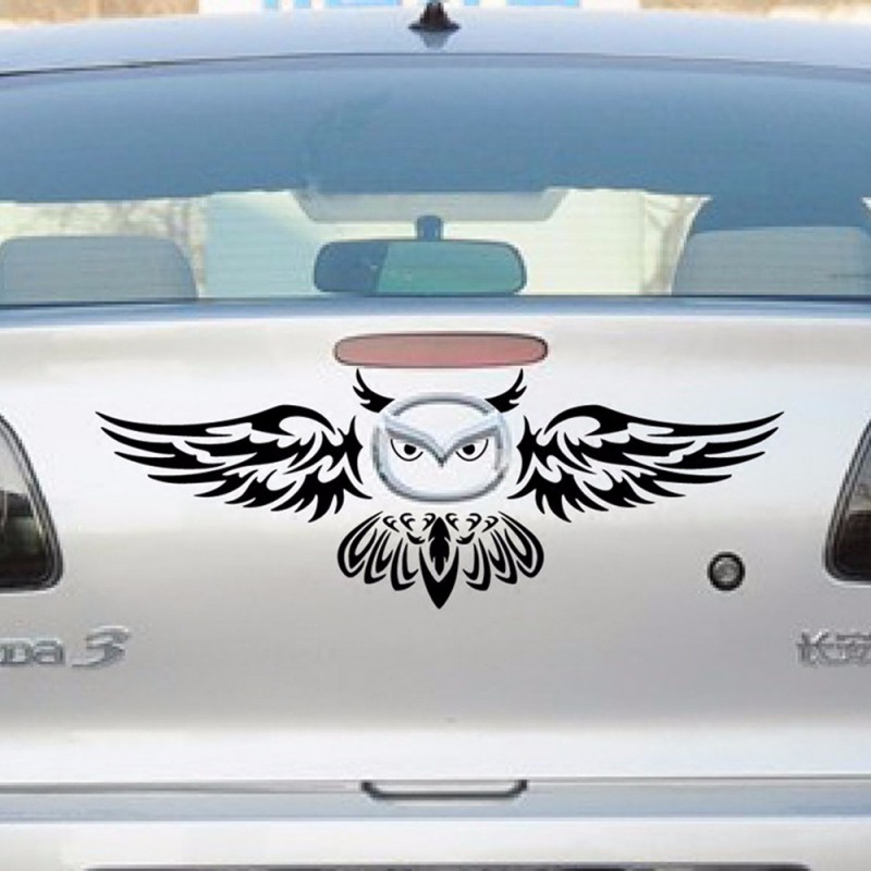 Фото 7. Наклейка на авто Сова Белая на задний значок Mazda Мазда