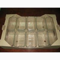 Гофролоток ящик евротара для 10 пластиковых пинеток 500г упаковка для ягод клубники малины