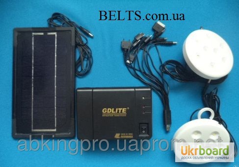 Современный набор из ламп и солнечной зарядки GDLITE GD-8006 (4000 мАч), солнечная система