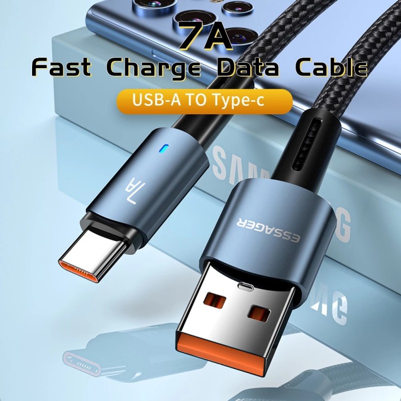 Фото 3. Кабель супершвидкоі, турбо зарядки ESSAGER USB Type-C 7A/100W