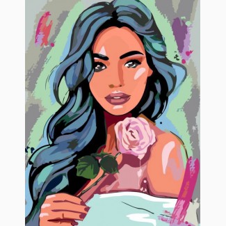 Картина по номерам. Rosa “Девушка с розой”