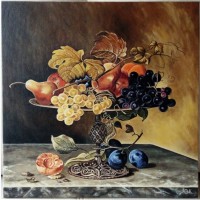 Картина Натюрморт с фруктами (холст. масло, 40х40 см)