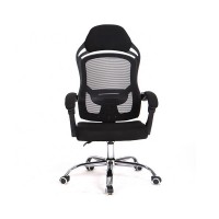 Крісло офісне Кароліна, хромоване, сітка mesh чорного кольору