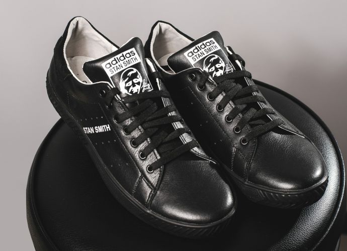 Фото 3. Мужские кожаные черные кеды Adidas Stan Smith 10765
