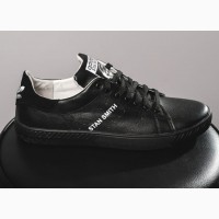 Мужские кожаные черные кеды Adidas Stan Smith 10765
