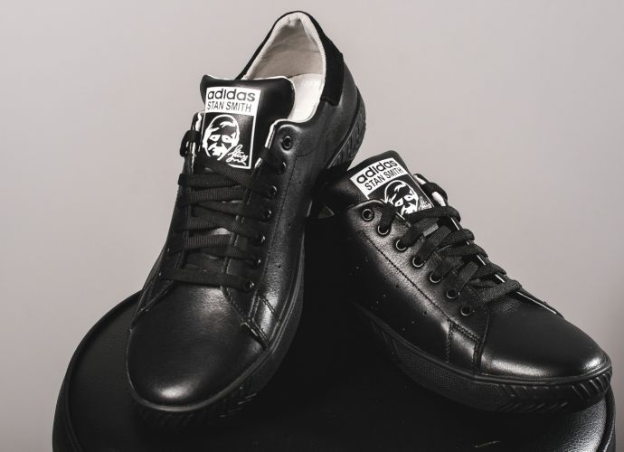 Фото 8. Мужские кожаные черные кеды Adidas Stan Smith 10765