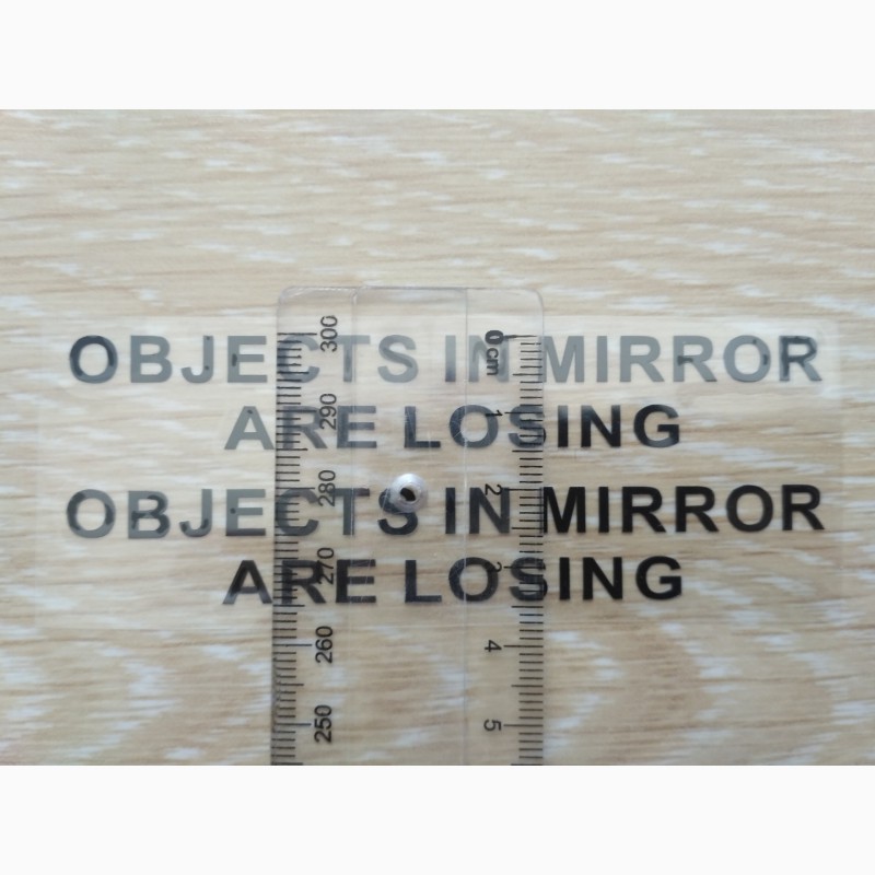 Фото 3. Наклейки на боковые зеркала заднего вида Чёрная Objects in Mirror are Losing