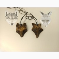 Кулони вовка та лисиці, Деревяні кулони в скандинавському стилі, подарунки для чоловіків