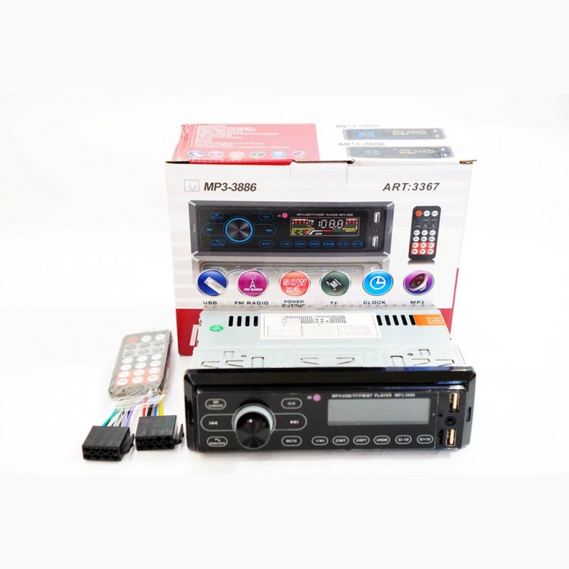 Фото 3. Автомагнитола Pioneer 3886 ISO - 2хUSB, Bluetooth, FM, microSD, AUX сенсорная магнитола