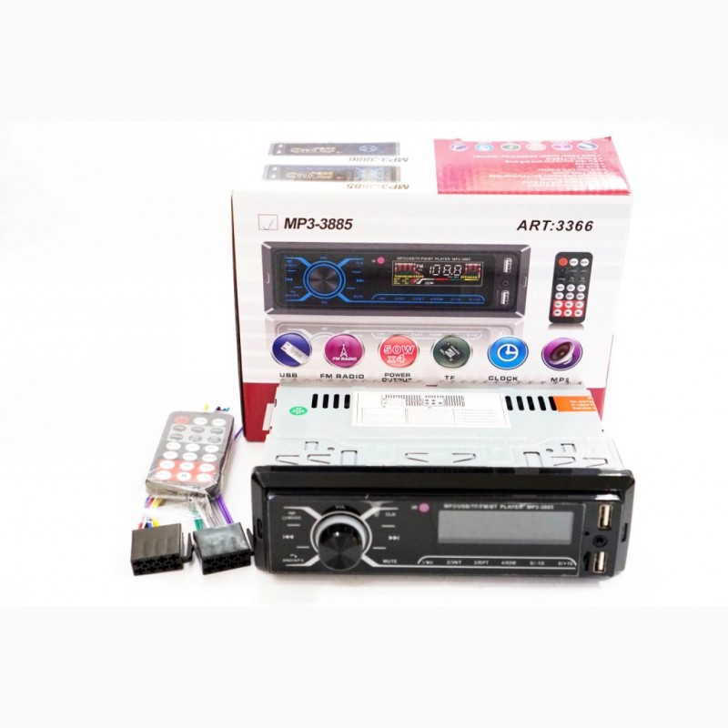 Фото 2. Автомагнитола Pioneer 3885 ISO - 2хUSB, Bluetooth, FM, microSD, AUX сенсорная магнитола