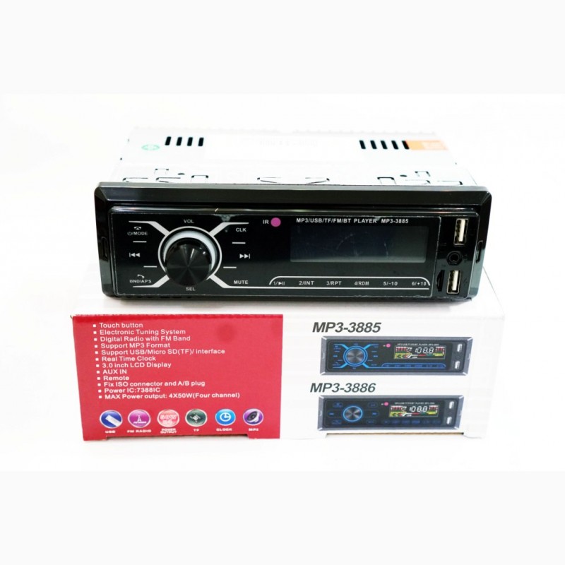 Фото 5. Автомагнитола Pioneer 3885 ISO - 2хUSB, Bluetooth, FM, microSD, AUX сенсорная магнитола